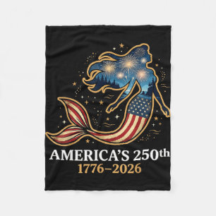 Amerika's 250ste zeemeermin 1776-2026 patriottisch fleece deken