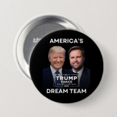 Amerika's Dream Team 2024 Trump Politieke Button (Voorkant /achterkant)