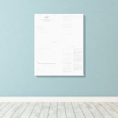 Amerika's eerste inkomstenbelastingformulier 1040 canvas afdruk (Insitu (Houten vloer))