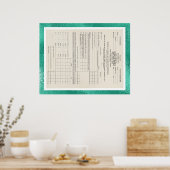 Amerika's eerste inkomstenbelastingformulier 1040  poster (Keuken)