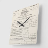 Amerika's eerste inkomstenbelastingformulier vierkante klok (Hoek)