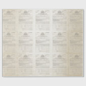 Amerika's eerste inkomstenbelastingpapier Gold Pea Cadeaupapier (Vlak)