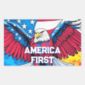 Amerika's eerste patriottische adelaar rechthoekige sticker (Voorkant)