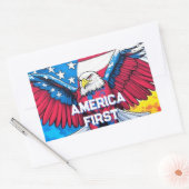 Amerika's eerste patriottische adelaar rechthoekige sticker (Envelop)