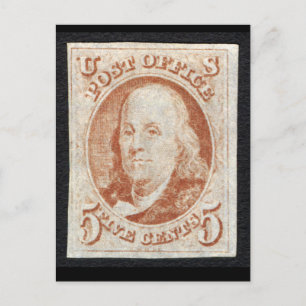 Amerika's eerste postzegel - Benjamin Franklin Briefkaart