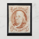 Amerika's eerste postzegel - Benjamin Franklin Briefkaart (Voorkant)