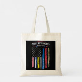 Amerika's eerste responders vlag steunt Amerikaans Tote Bag (Achterkant)