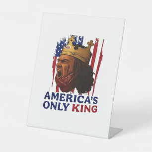Amerika's Enige Koning Reclamebord Met Voetstuk
