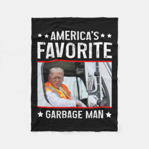 Amerika's favoriete vuilnis Man Funny Trump Garbag Fleece Deken