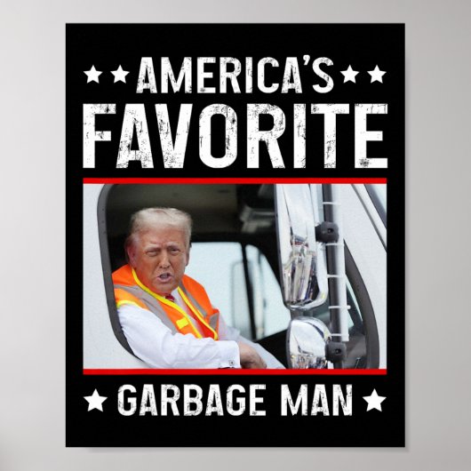 Amerika's favoriete vuilnis Man Funny Trump Garbag Poster (Voorkant)