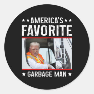 Amerika's favoriete vuilnis Man Funny Trump Garbag Ronde Sticker