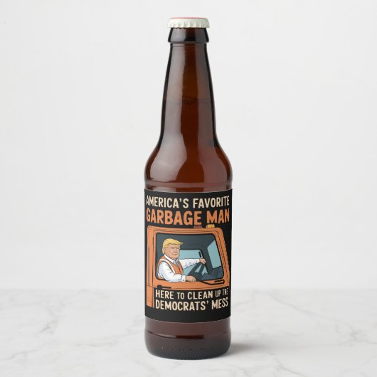 Amerika's favoriete vuilnis Man Trump 45 47 USA Bier Etiket (Voorkant)