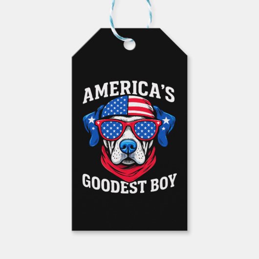 Amerika's Goedste Jongens Hond Cadeaulabel (Voorkant)