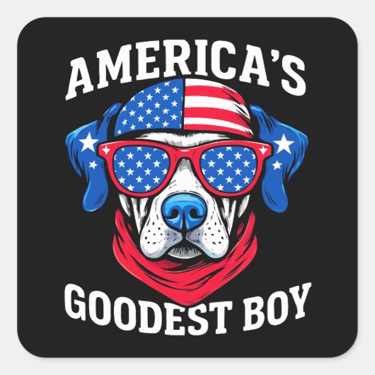 Amerikas Goedste Jongenshond Vierkante Sticker (Voorkant)