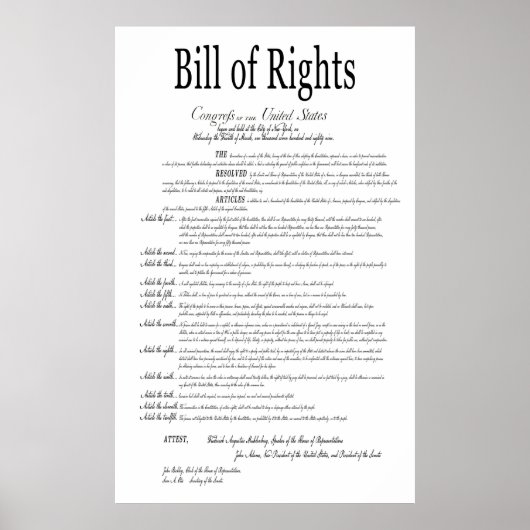 AMERIKA'S GROOT VAN RECHTEN CLASSIC WHITE POSTER (Voorkant)