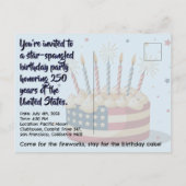 Amerika's Grote 250e Verjaardagsfeest Uitnodigings Briefkaart (Achterkant)