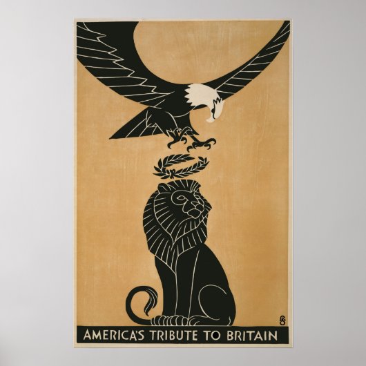 Amerika's Huldiging aan Groot-Brittannië WWI Poster (Voorkant)