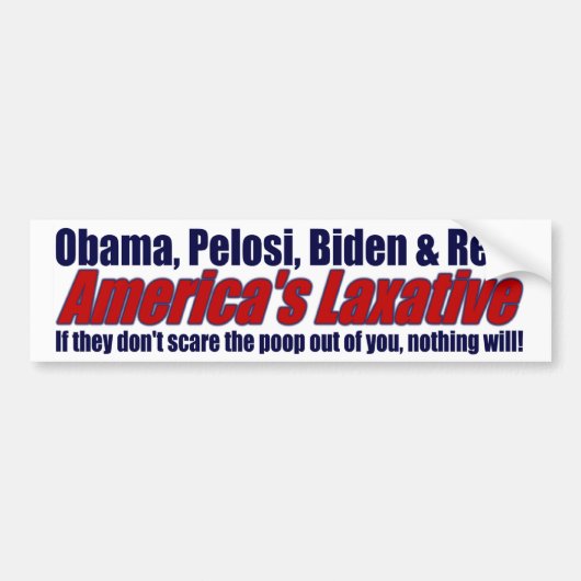 Amerika's laxatief bumpersticker (Voorkant)