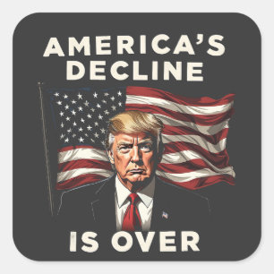 Amerika's neergang is over Trump patriottische Ame Vierkante Sticker