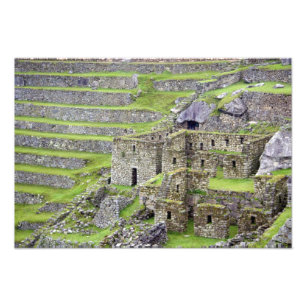 Amerika's, Peru, Machu Picchu. De oude 2 Foto Afdruk