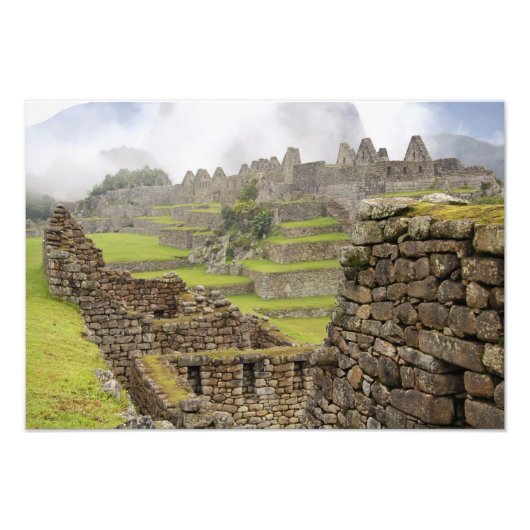 Amerika's, Peru, Machu Picchu. De oude Foto Afdruk (Voorkant)