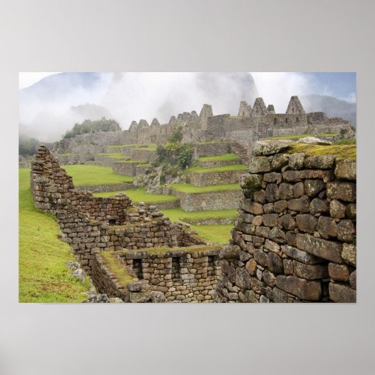 Amerika's, Peru, Machu Picchu. De oude Poster (Voorkant)