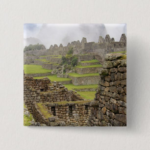 Amerika's, Peru, Machu Picchu. De oude Vierkante Button 5,1 Cm