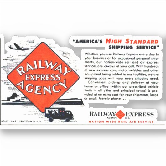 Amerika's Railway Express Sticker (Voorkant)