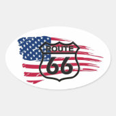 Amerikas Route 66 Ovale Sticker (Voorkant)