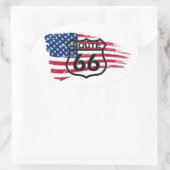 Amerikas Route 66 Ovale Sticker (Tas)
