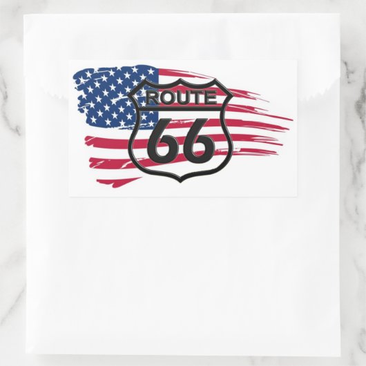 Amerikas Route 66 Rechthoekige Sticker (Tas)