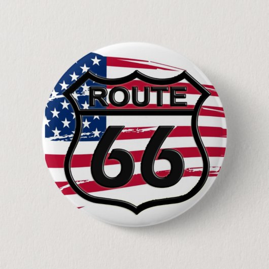 Amerikas Route 66 Ronde Button 5,7 Cm (Voorkant)
