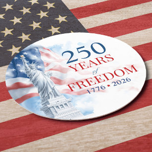 Amerika's Semi-quince-eeuwfeest 250 Jaar Vrijheid Ronde Kartonnen Onderzetter