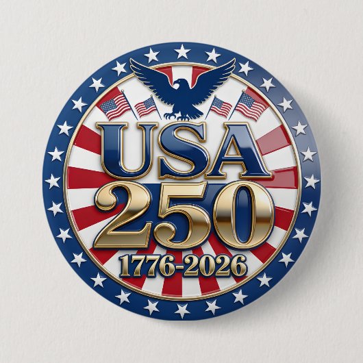 Amerika's Semiquincentennial 1776-2026 VS 250 Ronde Button 7,6 Cm (Voorkant)