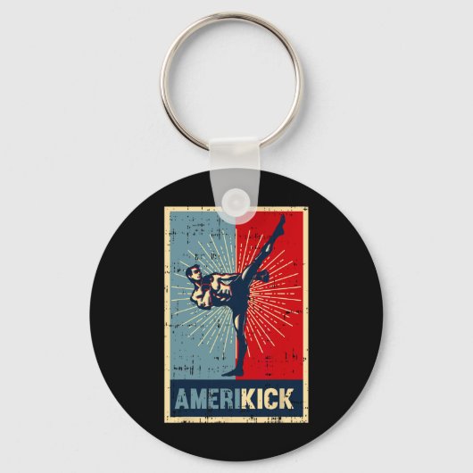 Amerikick Amerika Kickboksen 4 juli Geweldig U Sleutelhanger (Voorkant)