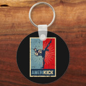 Amerikick Amerika Kickboksen 4 juli Geweldig U Sleutelhanger (Voorkant)