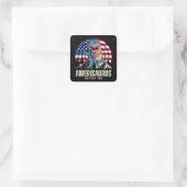 Amerisaurus 4 juli Amerikaanse vlag Patriottisch Vierkante Sticker (Tas)