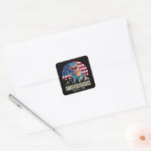 Amerisaurus 4 juli Amerikaanse vlag Patriottisch Vierkante Sticker (Envelop)