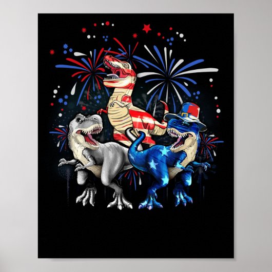 AMERISAURUS Dinosaur 4 juli Onafhankelijkheid Poster (Voorkant)