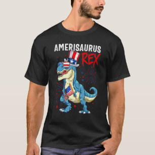 Amerisaurus dinosaurus rex jongen Kinder vuurwerk  T-shirt