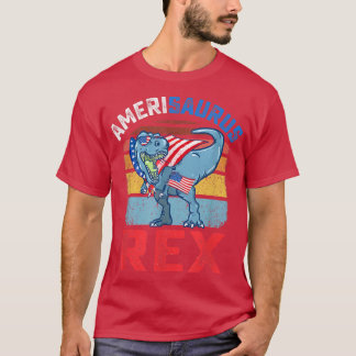 Amerisaurus Re Funny op 4 juli TRe Dinosaur Vereni T-shirt