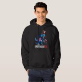 Amerisaurus Rex American Flag 4th of July T Rex Di Hoodie (Voorkant volledig)