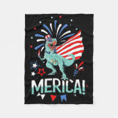 Amerisaurus Rex American Flag Independence Day Mer Fleece Deken (Voorkant)