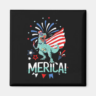 Amerisaurus Rex American Flag Independence Day Mer Magneet