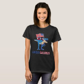 Amerisaurus Rex Grappige 4 juli Amerikaanse Vlag T-shirt (Voorkant volledig)