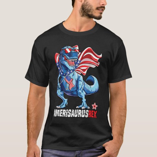 Amerisaurus Rex Independence Day T-shirt (Voorkant)