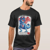 Amerisaurus rex koele dinosaurus patriottisch 4th  t-shirt (Voorkant)