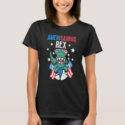 Amerisaurus Rex Usa 4Th Of July America Independen T-shirt (Voorkant)