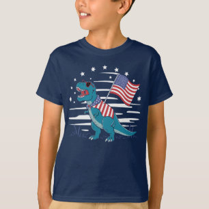 Amerisaurus Rex USA Vlag Patriottische Dino Liefhe T-shirt