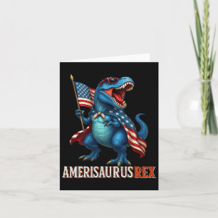Amerisaurus T Rex Dinosaur 4 juli Amerikaanse vlag Kaart